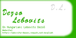 dezso lebovits business card