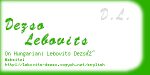 dezso lebovits business card
